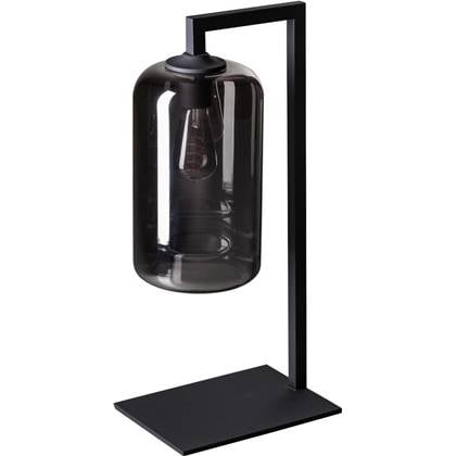 The John tafellamp 1x E27 smoke glas | zwart