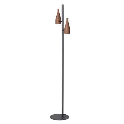 Timber Lounge Double vloerlamp LED walnoot
