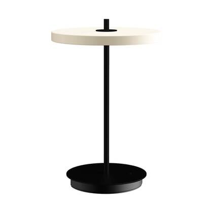 Umage Asteria Move Oplaadbare Tafellamp Pearl White - Zwarte Voet