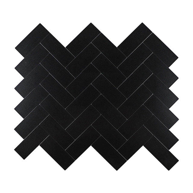 Zelfklevend Mozaïek Visgraat Zwart - 25.5 cm x 31.8 cm x 0.40 cm | 0.5 kg | Paneli zelfklevende steenstrips - Afbeelding 3