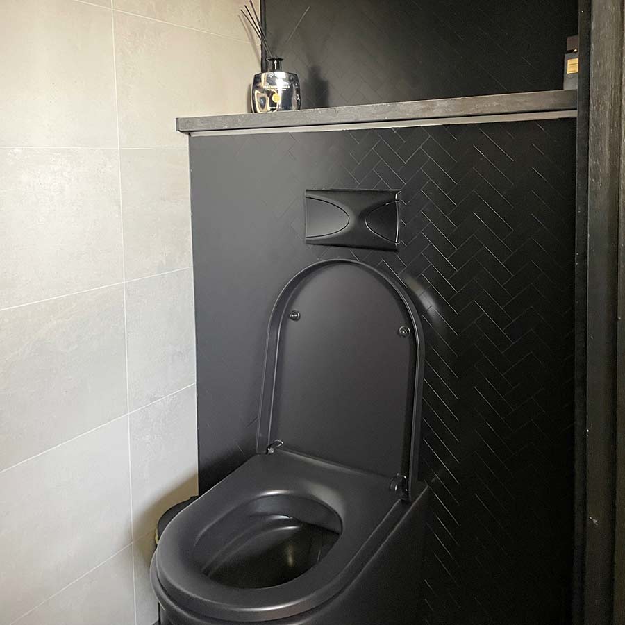 Zelfklevend Mozaïek Visgraat Zwart - 25.5 cm x 31.8 cm x 0.40 cm | 0.5 kg | Paneli zelfklevende steenstrips - Afbeelding 2