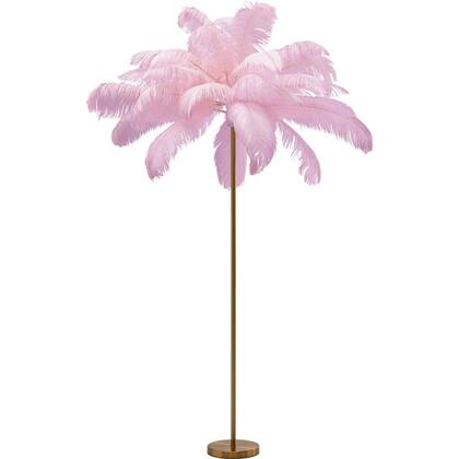 Vloerlamp veren 165cm roze Kare Design