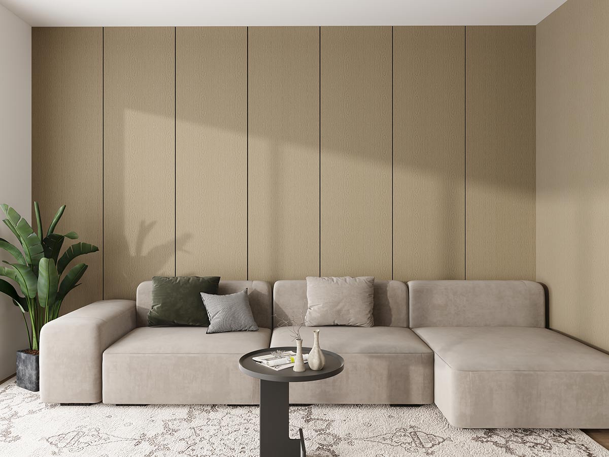 Decor Paneel Walnoot Light 260x60x2,1cm - 260 cm x 60 cm x 2.1 cm | 10 kg | Paneli akoestische wandpanelen - AKU Wandpanelen - Afbeelding 2