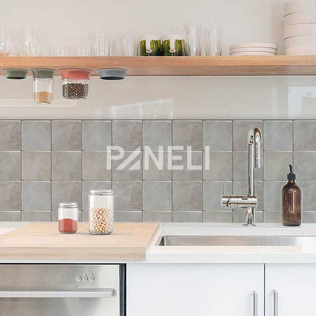 Tegelsticker Vierkant Beige - 23 cm x 23 cm x 0.11 cm | 0.07 kg | Paneli zelfklevende steenstrips - Afbeelding 2