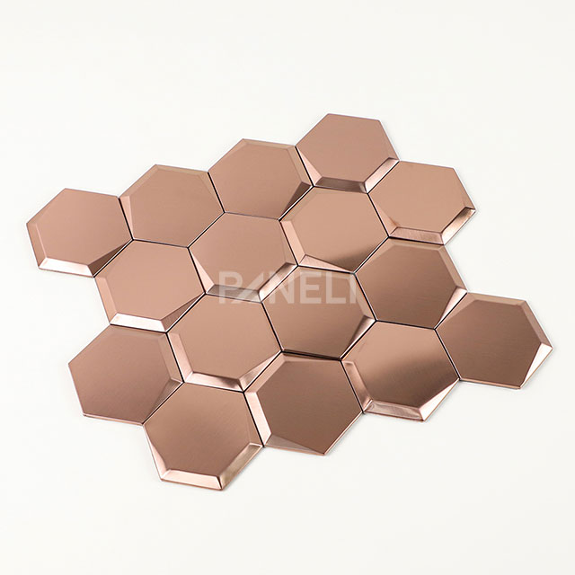 Zelfklevende 3D Tegel Cubi Brons - Afbeelding 3