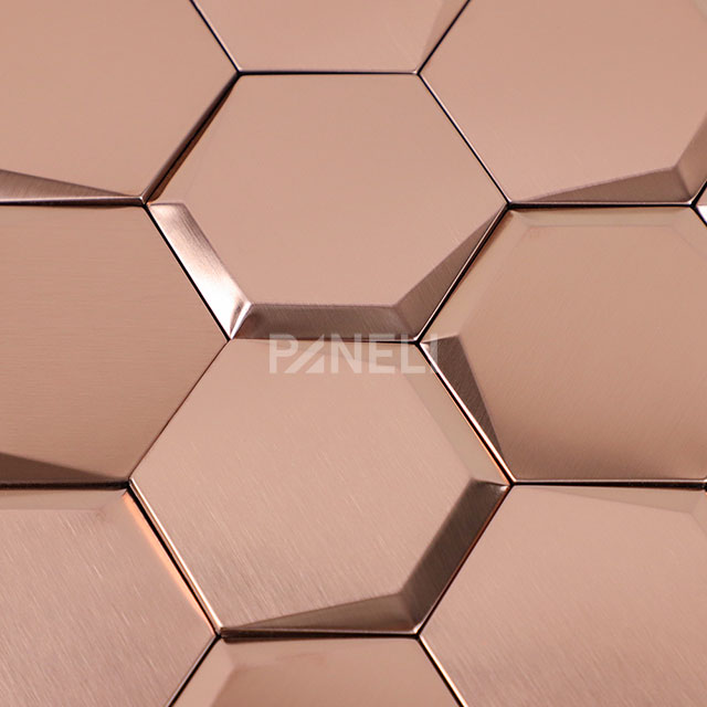 Zelfklevende 3D Tegel Cubi Brons - Afbeelding 2