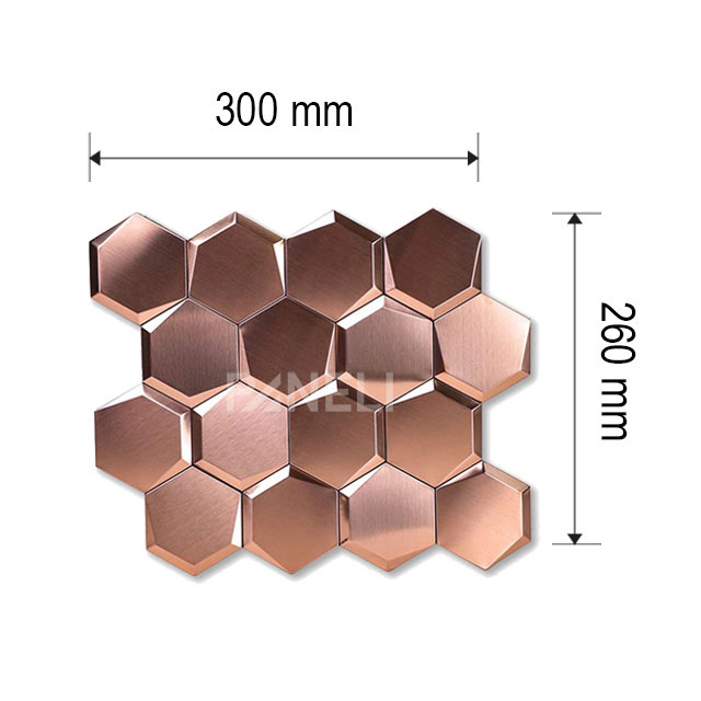 Zelfklevende 3D Tegel Cubi Brons