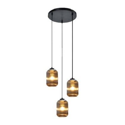 by fonQ Ribba Hanglamp - 3 Lichts - Smokey Glas