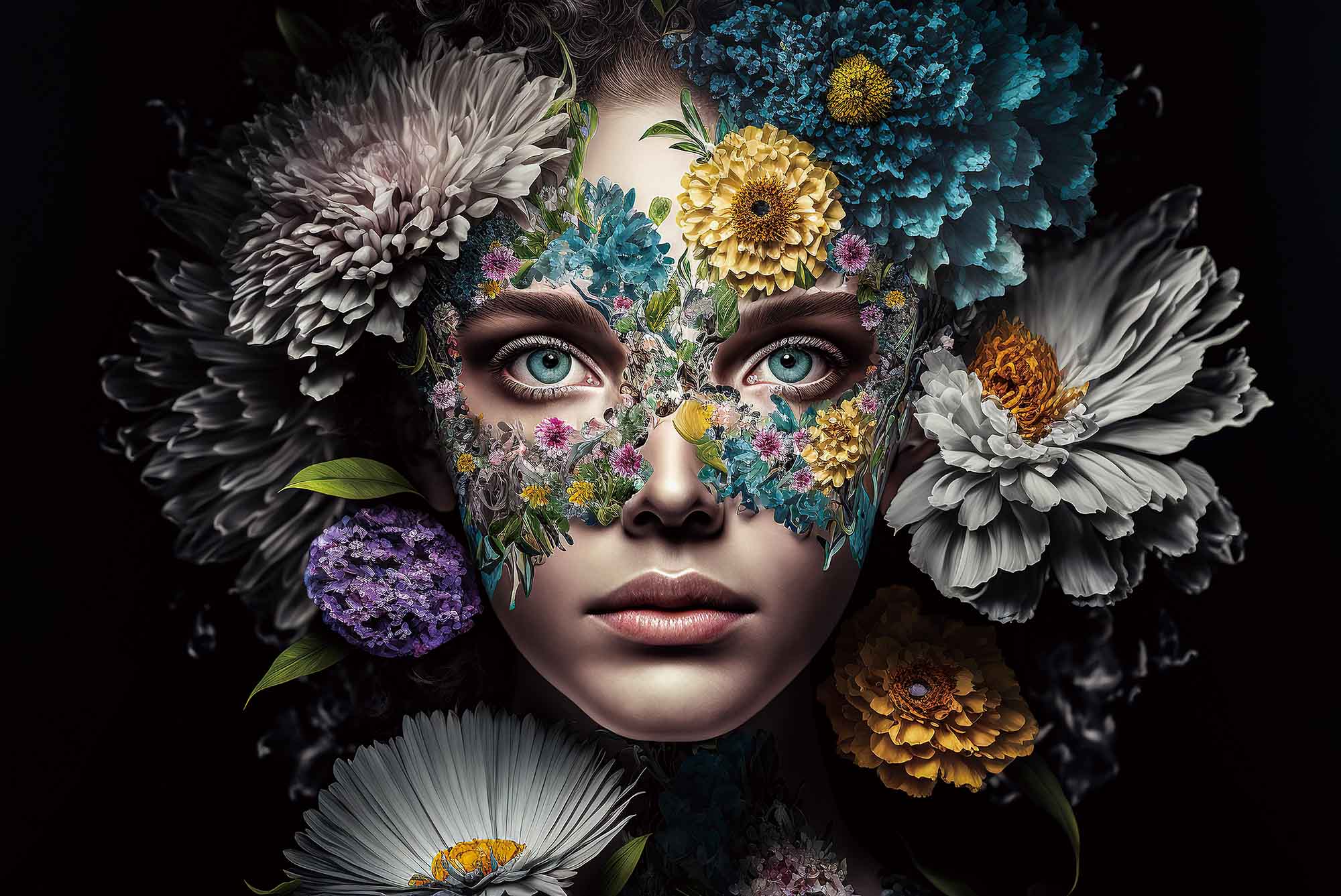 Glasschilderij Camouflage Woman 80x120cm