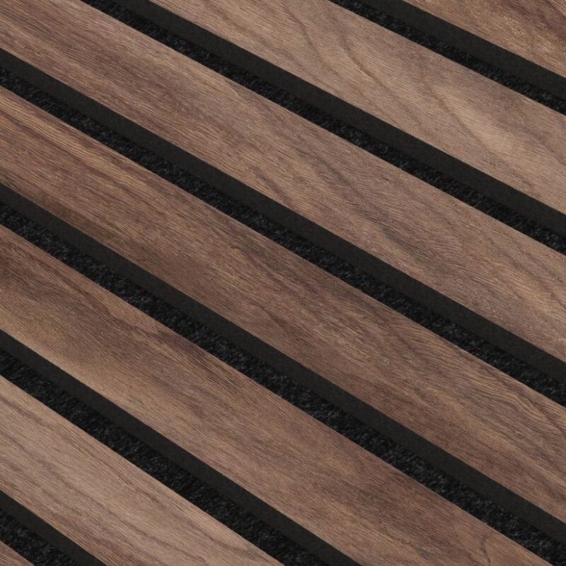 AKU Paneel Akoestisch Vilt Walnoot 260x60x2,1cm - 260 cm x 60 cm x 2.1 cm | 10 kg | Paneli akoestische wandpanelen - AKU Wandpanelen