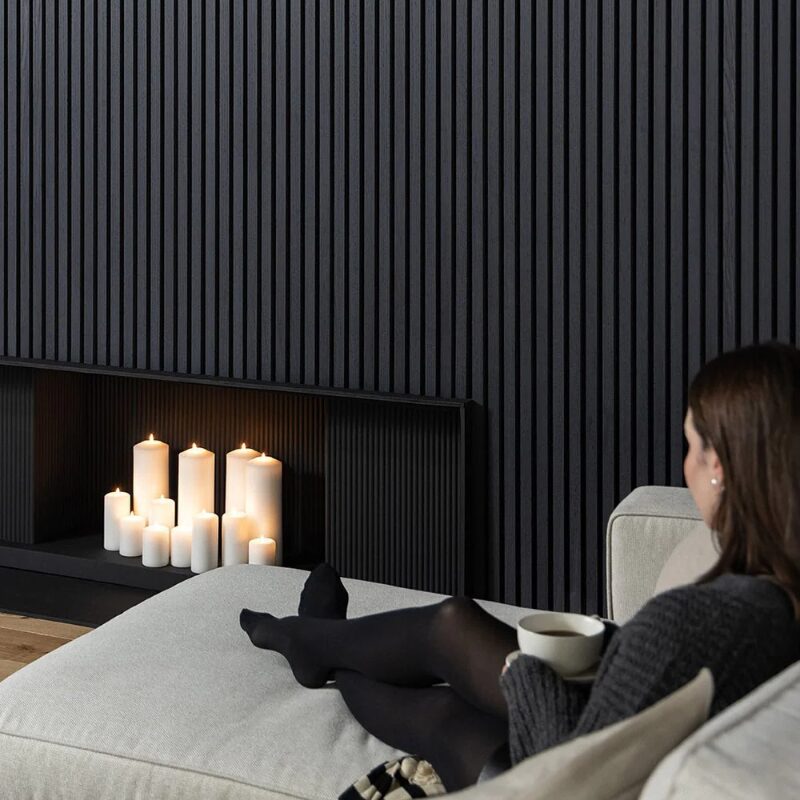 AKU Paneel Akoestisch Vilt Zwart 260x60x2,1cm - 270 cm x 60 cm x 2.1 cm | 10 kg | Paneli akoestische wandpanelen - AKU Wandpanelen