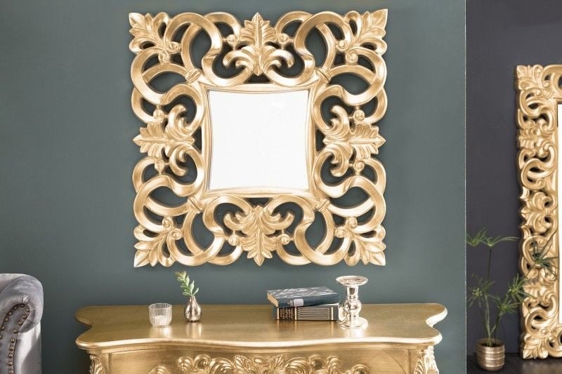 Elegante wandspiegel VENICE 75x75cm goud antieke barokstijl - 15626