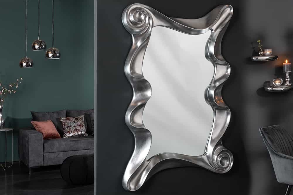 Extravagante wandspiegel ALICE 160x106cm zilver variabel op te hangen - 20342