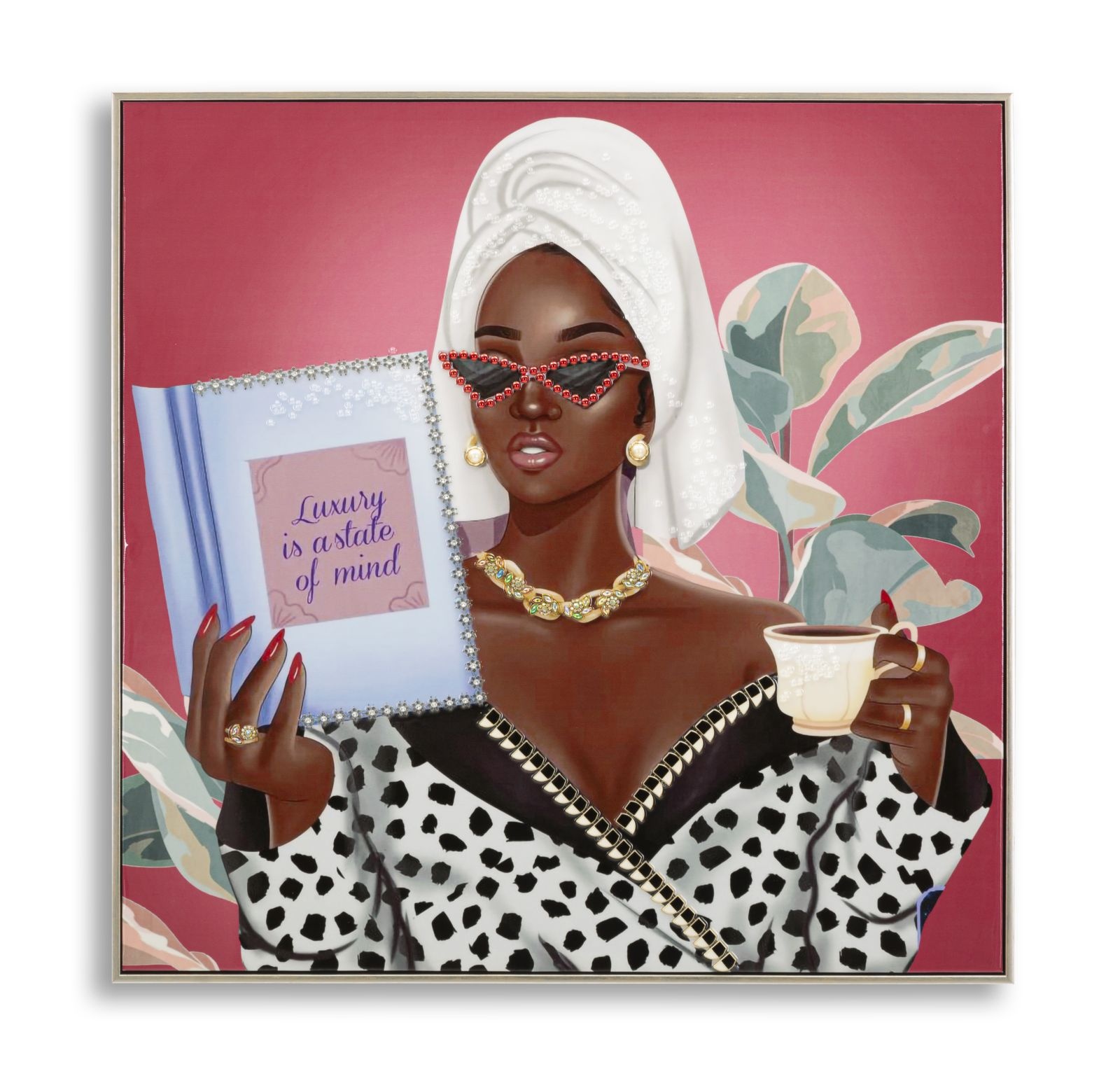 GELAKT CANVAS LUXE SPA MET FRAME -B- CM 82X4X82