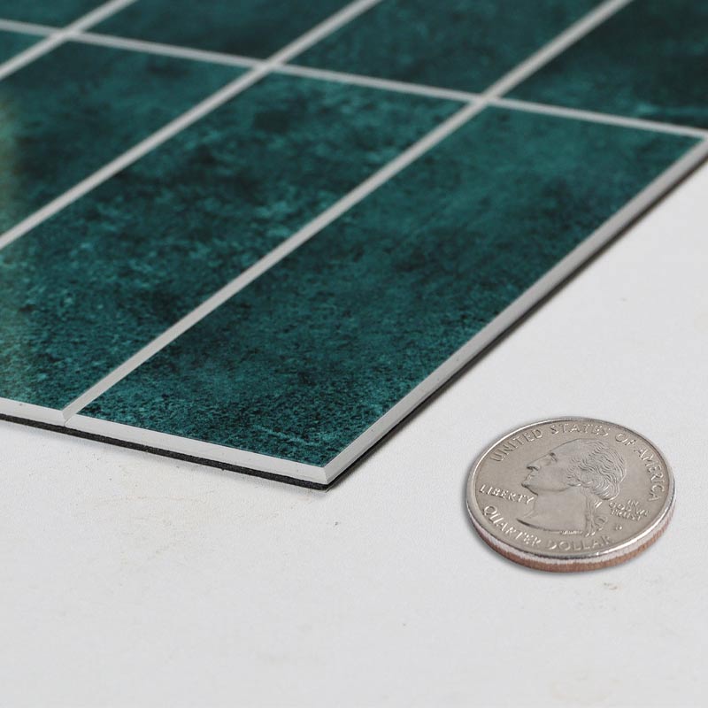 Zelfklevende SPC TEGEL Groen - 30 cm x 29.6 cm x 0.4 cm | 0.5 kg | Paneli zelfklevende steenstrips