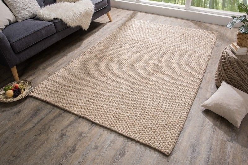 Handgemaakt tapijt WOL 240x160cm beige van wol - 38761