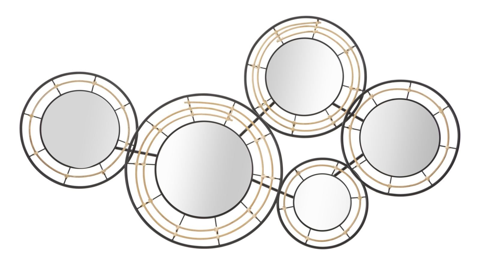 IJZEREN WANDPANEEL MET SPIEGELS OPORTO CM 111X9