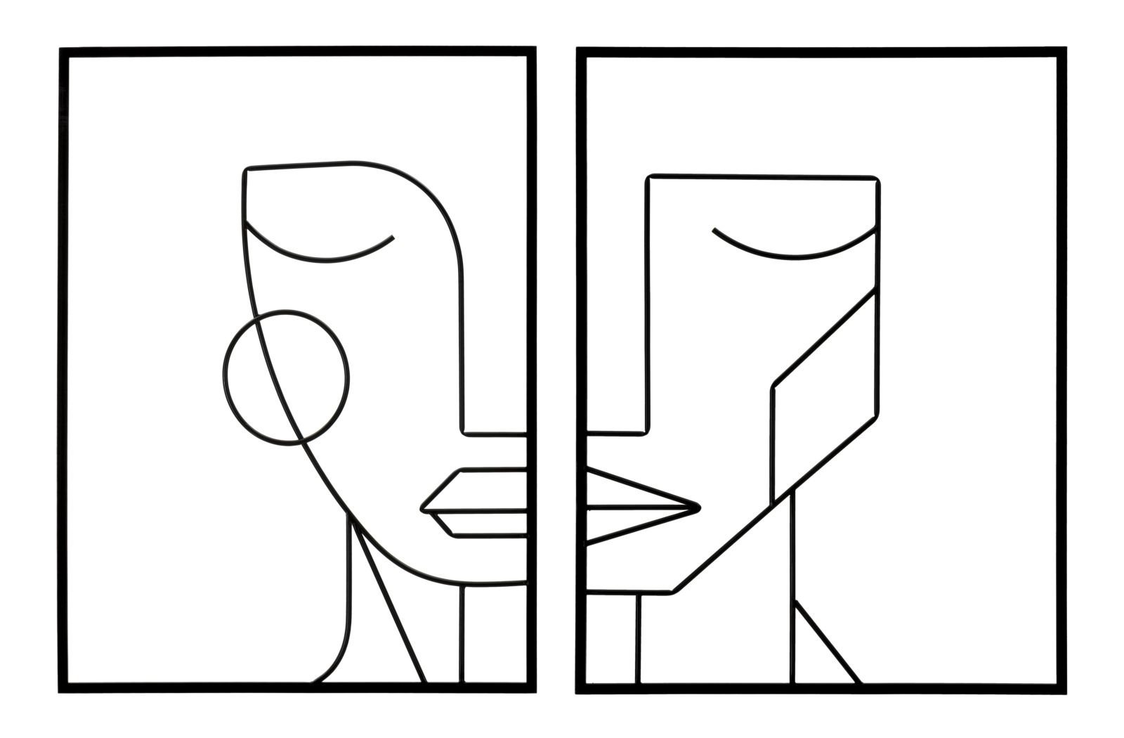 IJZEREN WANDPANEEL TRIBAL EENVOUDIG SET 2ST CM 60X1X80