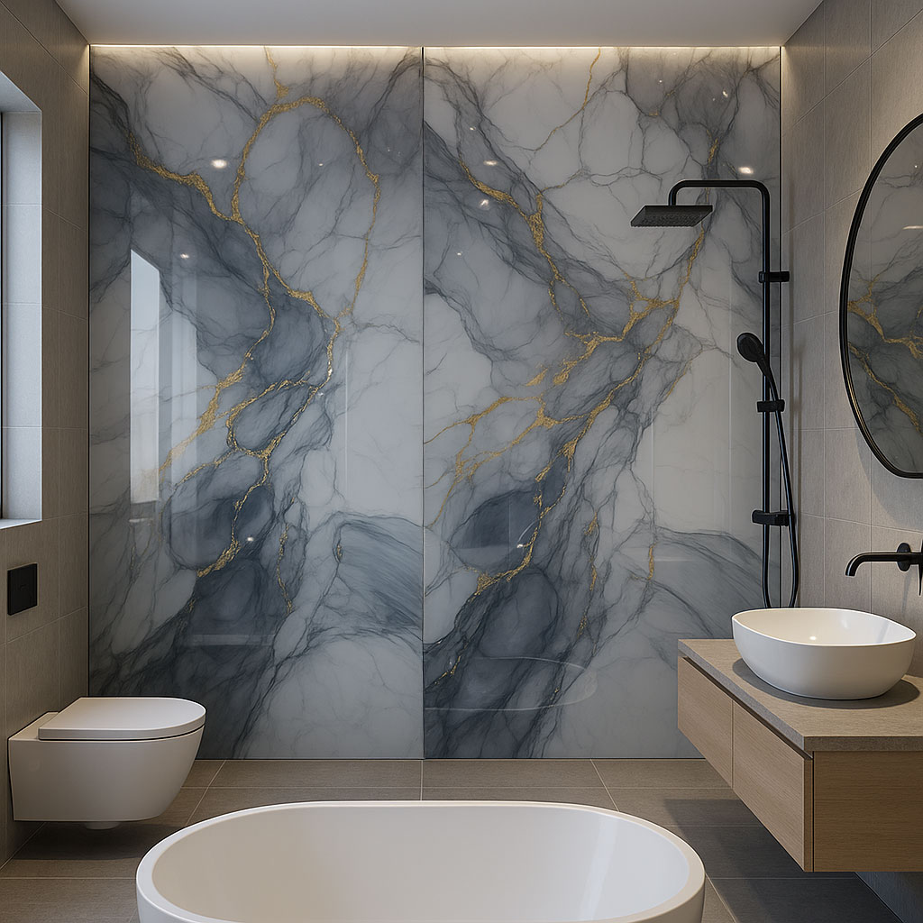 PVC Marmer Paneel Harmony Gold Glans 260x122x0,3cm