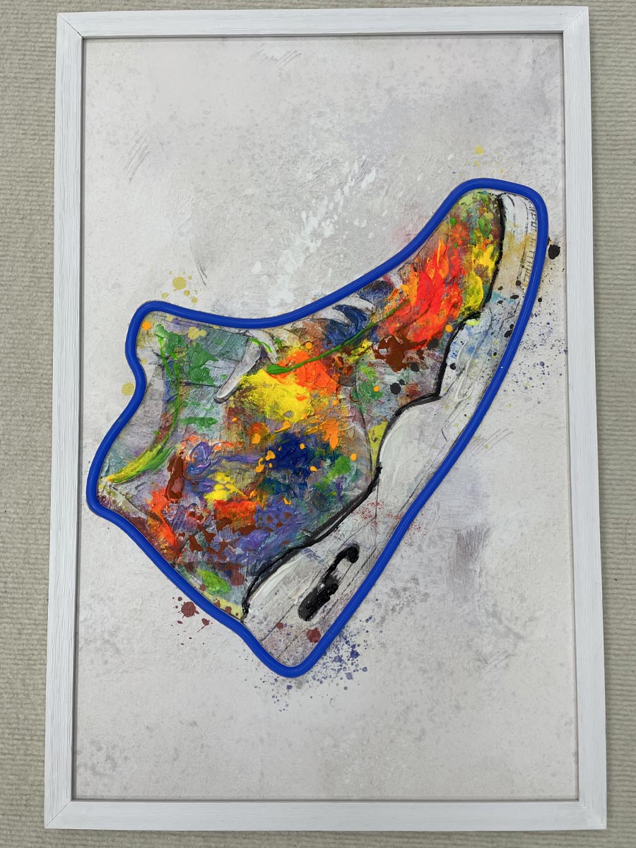 Neon Art Baseball Sneakers