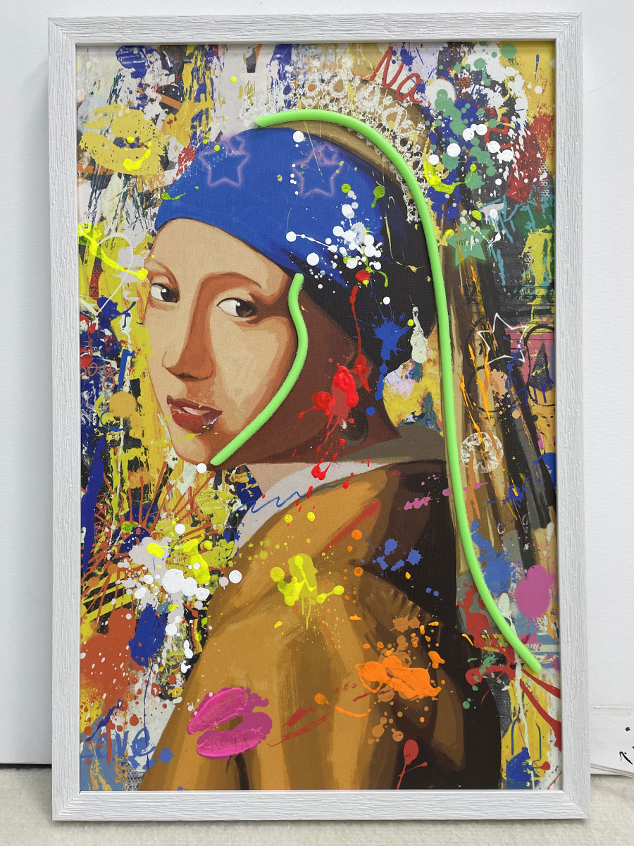 Neon Art Meisje met de Parel