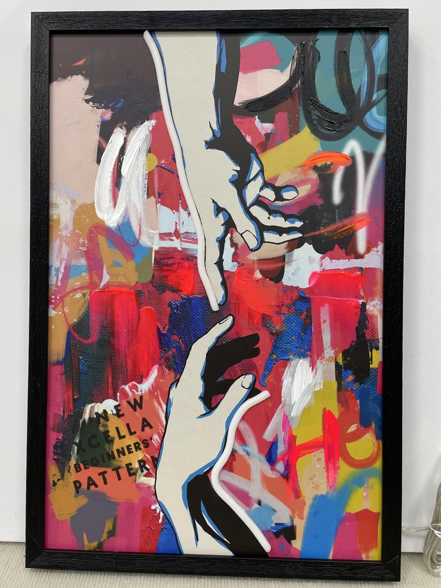 Neon Art Woman Hands