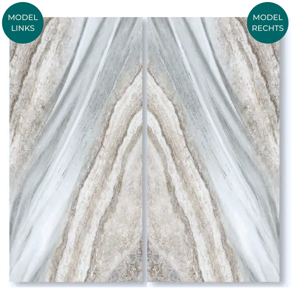 Marmer Glans Bookmatch Paneel L 260x122x0,3cm