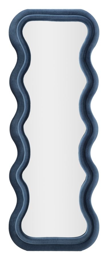 WANDSPIEGEL EMILY BLAUW FLUWEEL CM 60X6X160