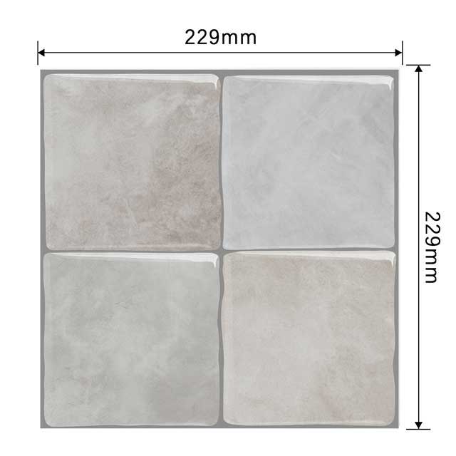 Tegelsticker Vierkant Beige - 23 cm x 23 cm x 0.11 cm | 0.07 kg | Paneli zelfklevende steenstrips