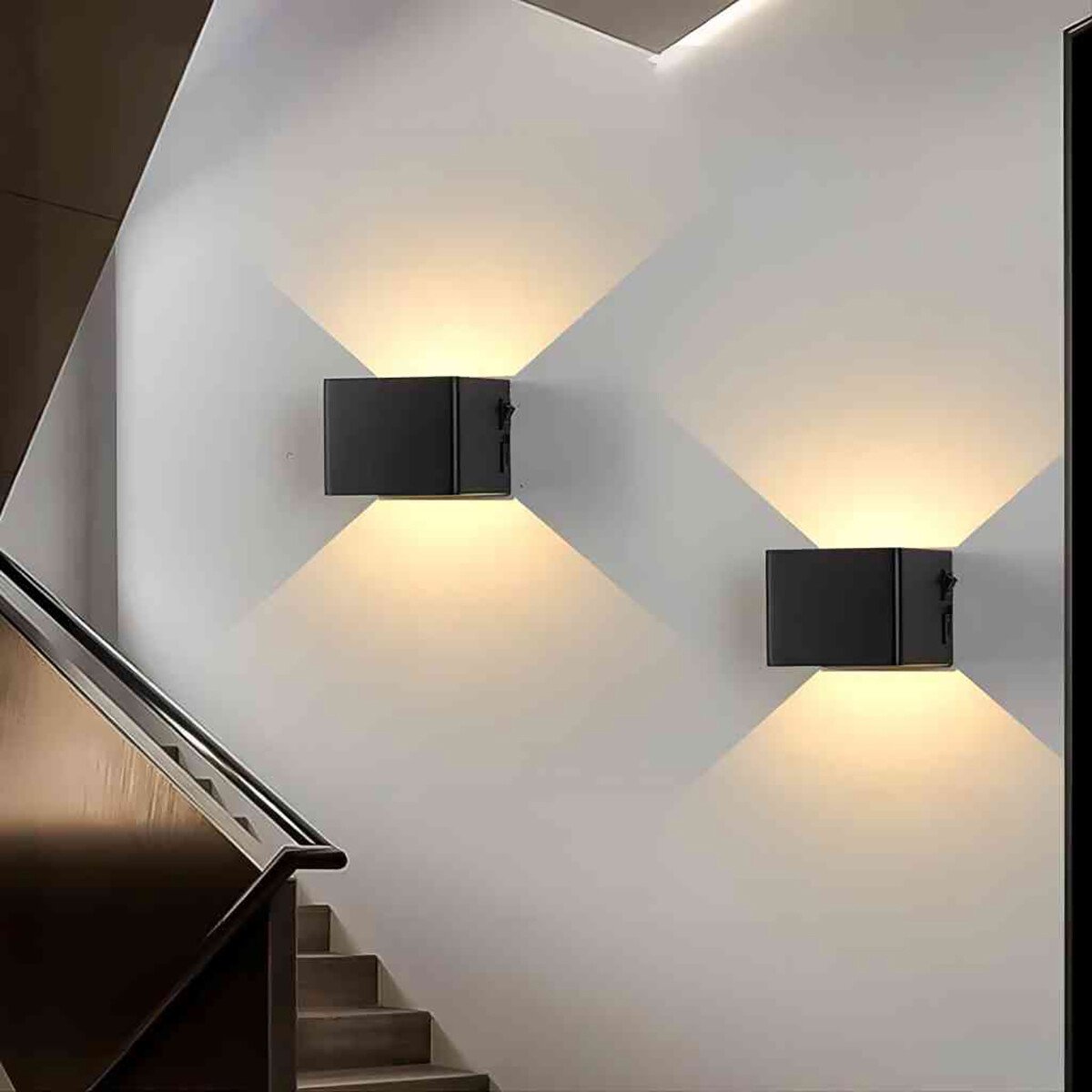 Wandlamp Luviz Oplaadbaar - Wit 10x10cm