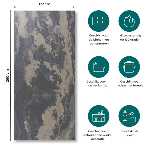 Natuursteen Wandpaneel Autumn 260x122x0,2cm | Paneli Natuursteen Wandpanelen