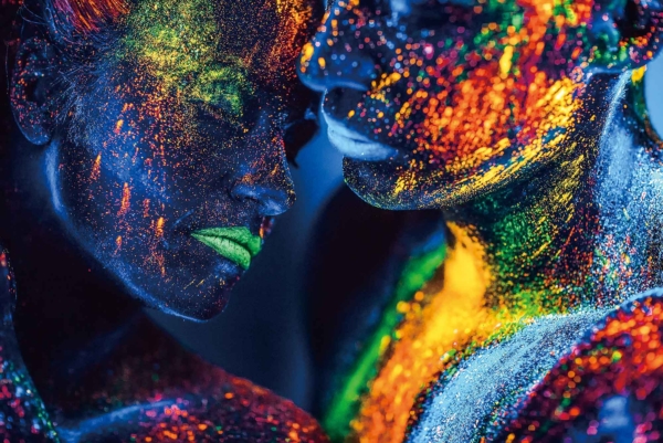 Glasschilderij Fluorescent 80x120cm