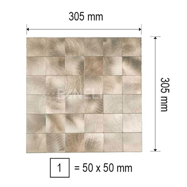 Zelfklevende Steenstrip Mozaiek BloQ Goud - 30.5 cm x 30.5 cm x 0.40 cm | 0.5 kg | Paneli zelfklevende steenstrips