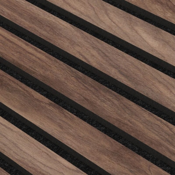 AKU Paneel Akoestisch Vilt Walnoot 260x60x2,1cm - 260 cm x 60 cm x 2.1 cm | 10 kg | Paneli akoestische wandpanelen - AKU Wandpanelen