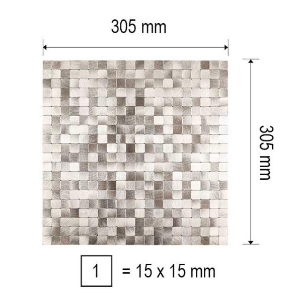 Zelfklevend Moza&iuml;ek Quadra Licht Goud - 30.5 cm x 30.5 cm x 0.40 cm | 0.5 kg | Paneli zelfklevende steenstrips