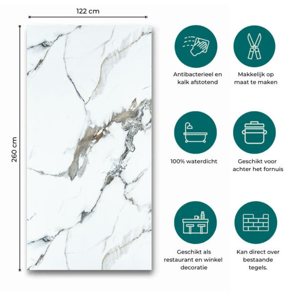 PVC Marmer Paneel Macchia 260x120x0,3cm