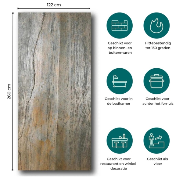 Natuursteen Wandpaneel Burning Forest 260x122x0,2cm | Paneli Natuursteen Wandpanelen
