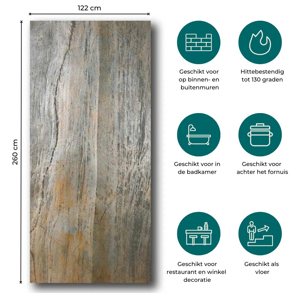 Natuursteen Wandpaneel Burning Forest 260x122x0,2cm | Paneli Natuursteen Wandpanelen