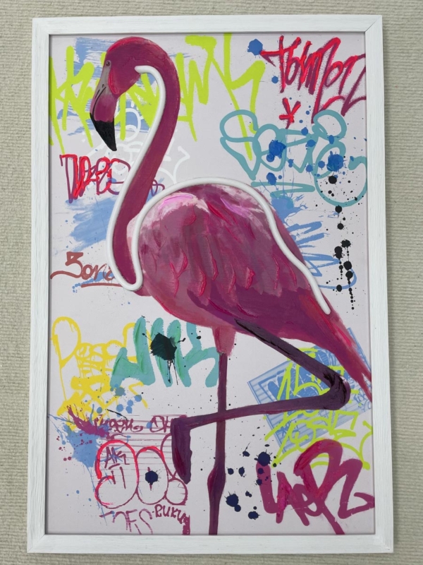 Neon Art Pink Flamingo
