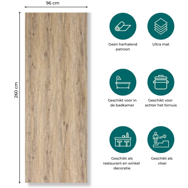 SPC Hout Wandpaneel Quercia Natura 260x96x0.3cm | Badkamer Wandpanelen