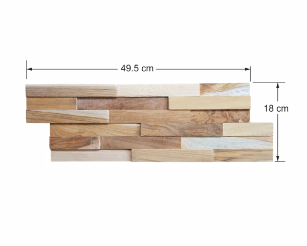 Houtstrips 3D Teakhout Rea 50x18cm