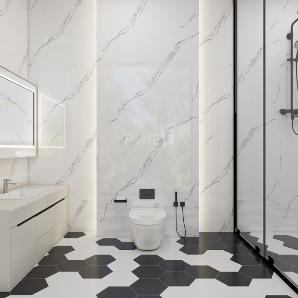 PVC Marmer Wit Glans Bianco Calacata 260x122x0,3cm