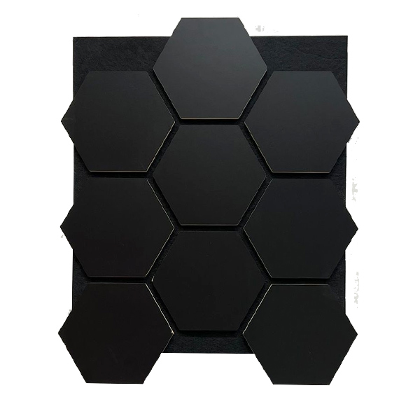 Hexagon Vilt Woodie Paneel ZWART -  cm x  cm x  cm | 2.8 kg | Paneli akoestische wandpanelen - AKU Wandpanelen