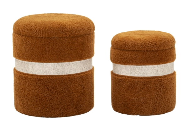 BLADERDEEG MET OPBERGRUIMTE SAINT-MORITZ BRUIN SET 2 STUKS CM Ø 40X47-32X38