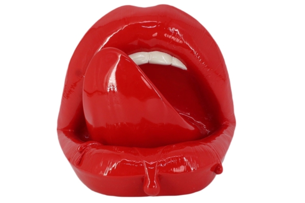 Decoratiefiguur LIP 25 cm pop-art rood - 48048