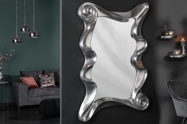 Extravagante wandspiegel ALICE 160x106cm zilver variabel op te hangen - 20342