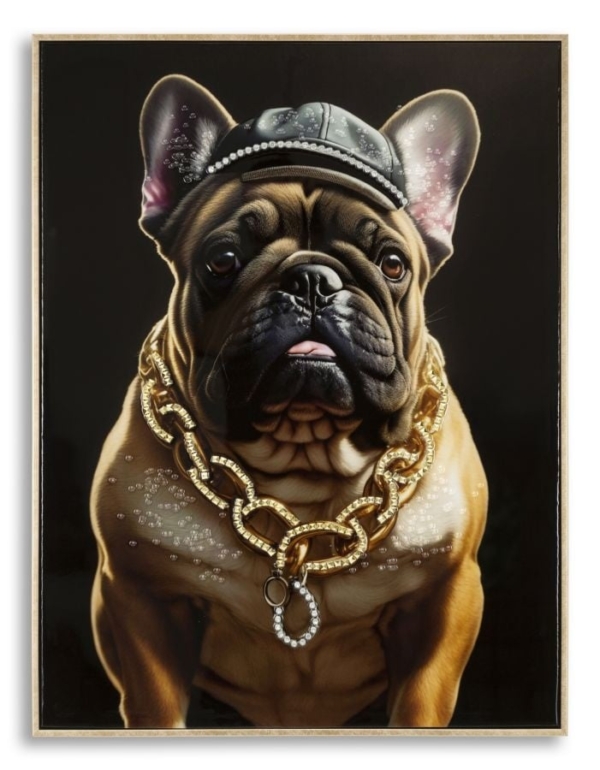 LAQUARED MUUR HIJGEN MET FRAME BULLY C/KROONLIJST CM 62X4X82