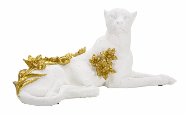 LUIPAARD WIT/GOUD CM 53X21