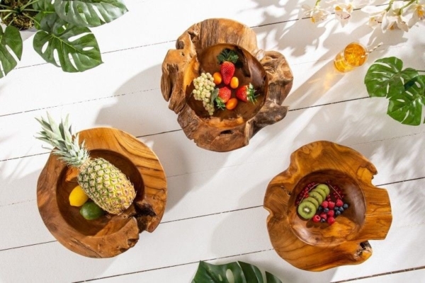 Massieve schaal NATURE ROOT 40cm natuurlijk teakwortelhout - 11627