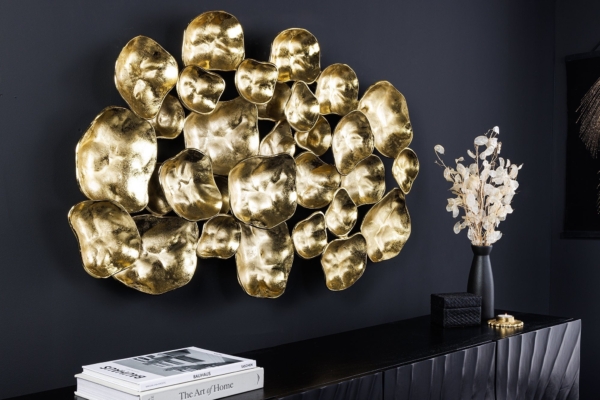 Moderne wanddecoratie VARIATION 105cm goud metaal handgemaakt - 43823